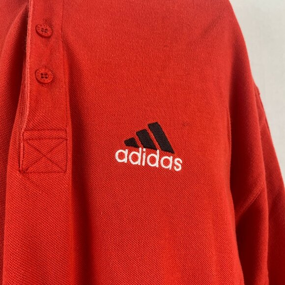 Vintage 90s Adidas Polo Shirt Mens Size XL Red Embroidered - Picture 3 of 6